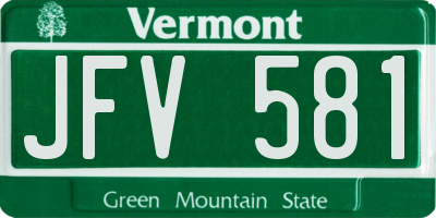 VT license plate JFV581