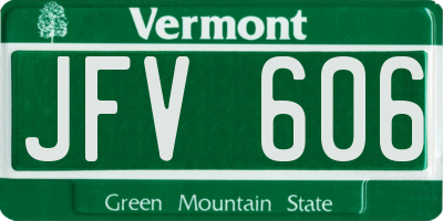 VT license plate JFV606