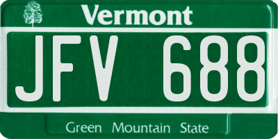 VT license plate JFV688