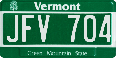 VT license plate JFV704