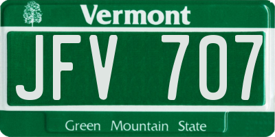 VT license plate JFV707