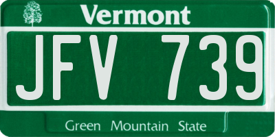 VT license plate JFV739
