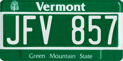 VT license plate JFV857