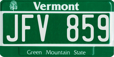 VT license plate JFV859