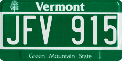 VT license plate JFV915
