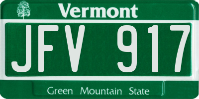 VT license plate JFV917