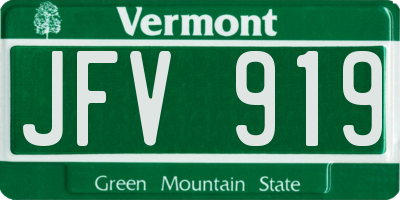 VT license plate JFV919