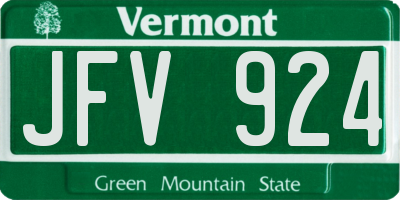 VT license plate JFV924