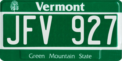 VT license plate JFV927
