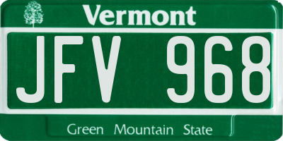 VT license plate JFV968