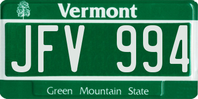 VT license plate JFV994