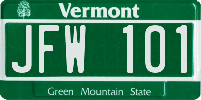 VT license plate JFW101