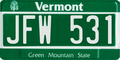 VT license plate JFW531