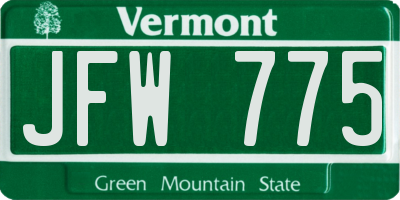 VT license plate JFW775