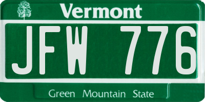 VT license plate JFW776