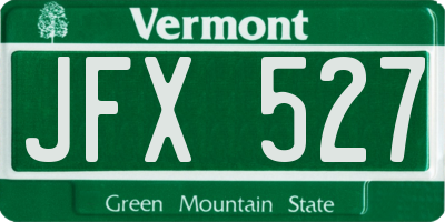 VT license plate JFX527