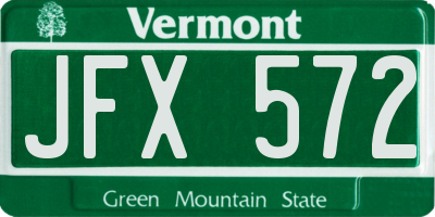VT license plate JFX572