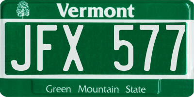 VT license plate JFX577