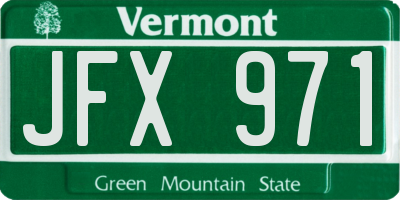 VT license plate JFX971