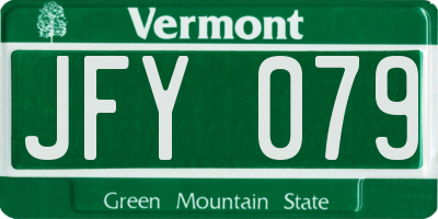 VT license plate JFY079