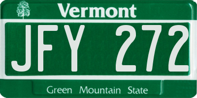 VT license plate JFY272