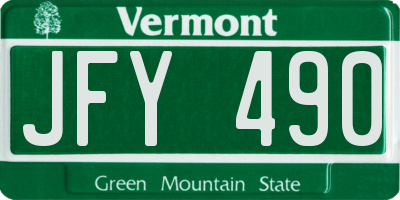 VT license plate JFY490