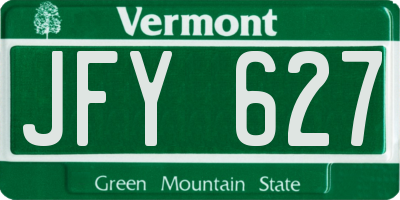 VT license plate JFY627