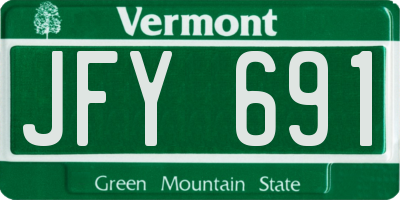 VT license plate JFY691