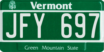 VT license plate JFY697