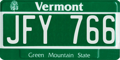 VT license plate JFY766