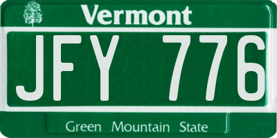 VT license plate JFY776