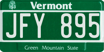 VT license plate JFY895