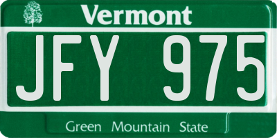 VT license plate JFY975