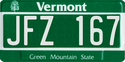VT license plate JFZ167
