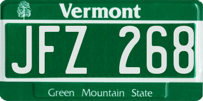 VT license plate JFZ268