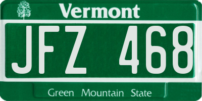 VT license plate JFZ468