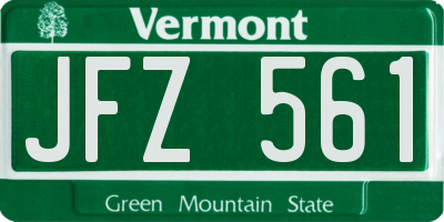 VT license plate JFZ561