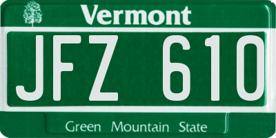 VT license plate JFZ610