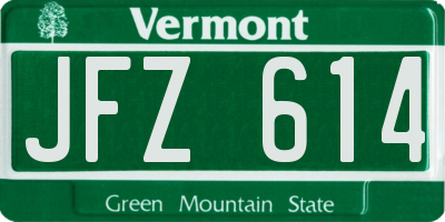 VT license plate JFZ614