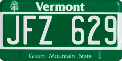 VT license plate JFZ629