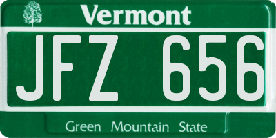 VT license plate JFZ656