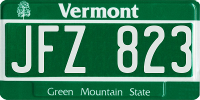VT license plate JFZ823
