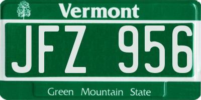 VT license plate JFZ956
