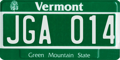 VT license plate JGA014