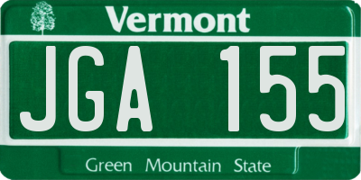 VT license plate JGA155