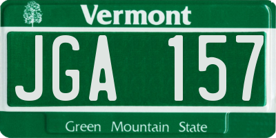 VT license plate JGA157
