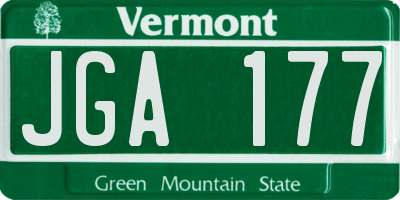 VT license plate JGA177