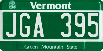 VT license plate JGA395