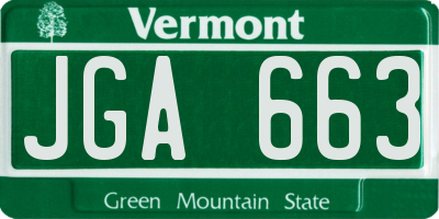 VT license plate JGA663