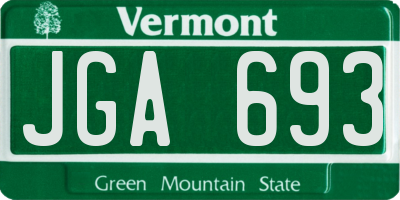 VT license plate JGA693